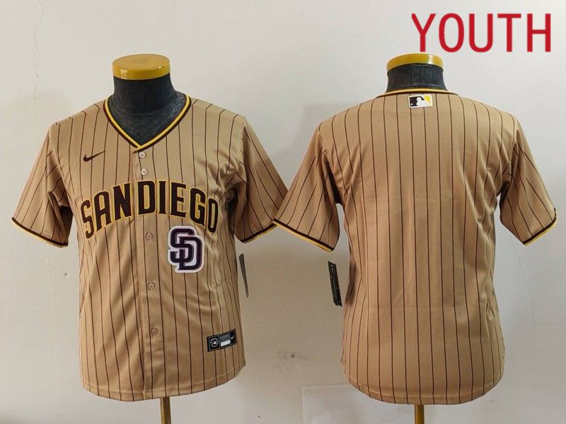 Youth San Diego Padres Blank Brown Stripe Game 2024 Nike MLB Jersey style 902->youth mlb jersey->Youth Jersey